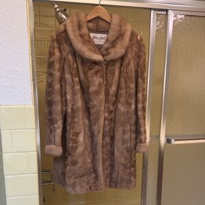 Elegant Brown Fur Pea Coat